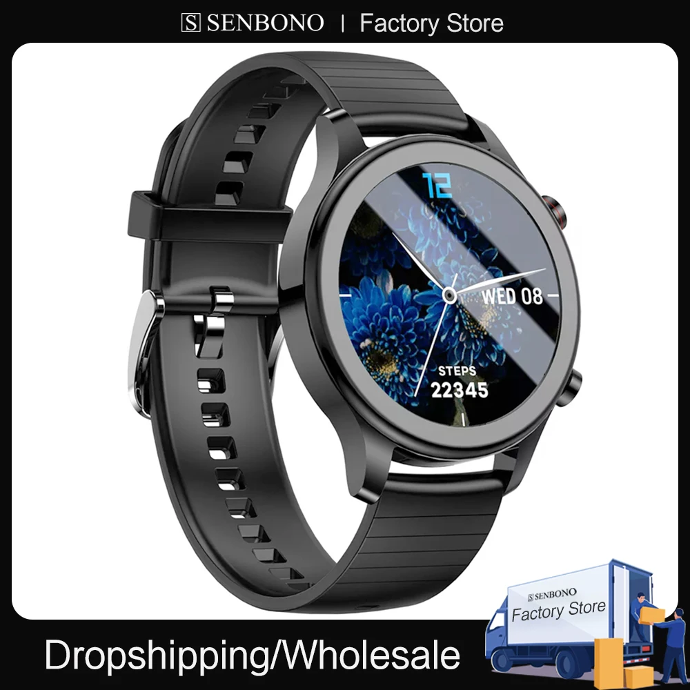 

Смарт-часы SENBONO мужские/женские с сенсорным экраном и Пульсометром