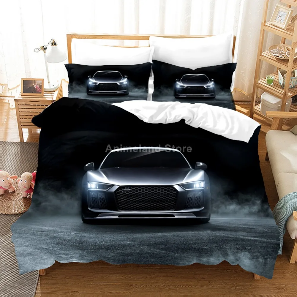 Модный красный комплект постельного белья из гоночного автомобиля современное