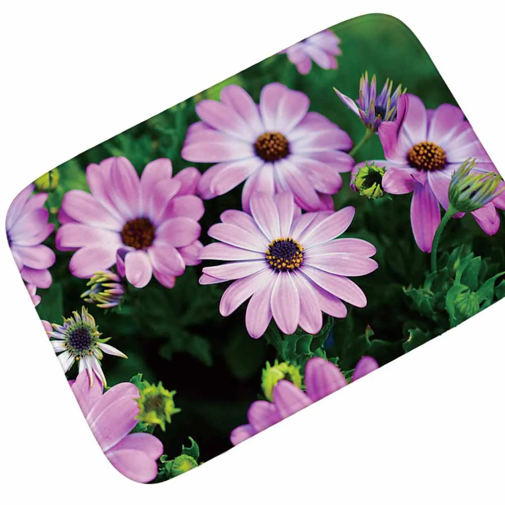 Zeegle 3D Цветочный Коврик с рисунком Нескользящие Кухня коврик фланелевый