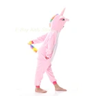 Детская розовая пижама Единорог Кигуруми для девочек для мальчиков детские комбинезоны для детей зимняя одежда для косплея