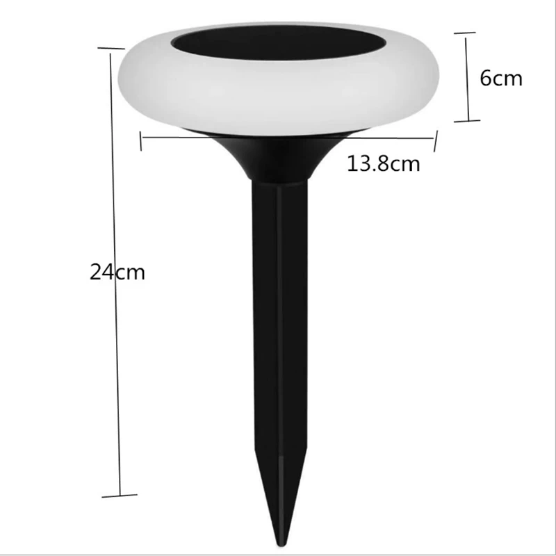 

New 2Pcs Colorful Solar Lawn Light, Color Gradient 8Led Ground Plug Light