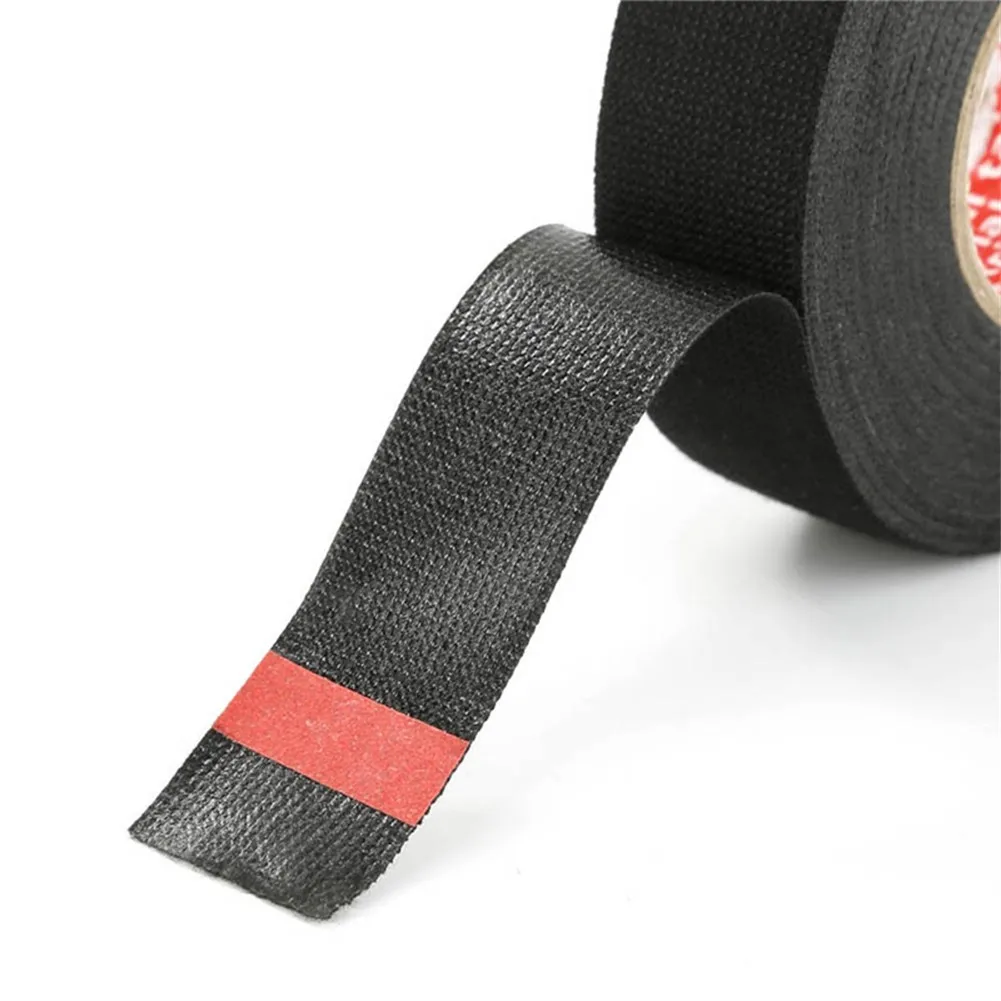 

15M Heat-resistant Flame Retardant Fabric Tape Coroplast Adhesive Cloth Tape For Car Cable Harness Wiring Loom Protection
