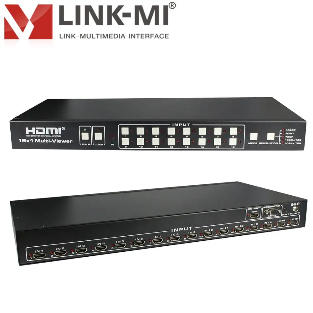 LINK MI LM S161 16x1 HDMI мульти просмотра с бесшовным переключателем 16 входным и 1 выходным
