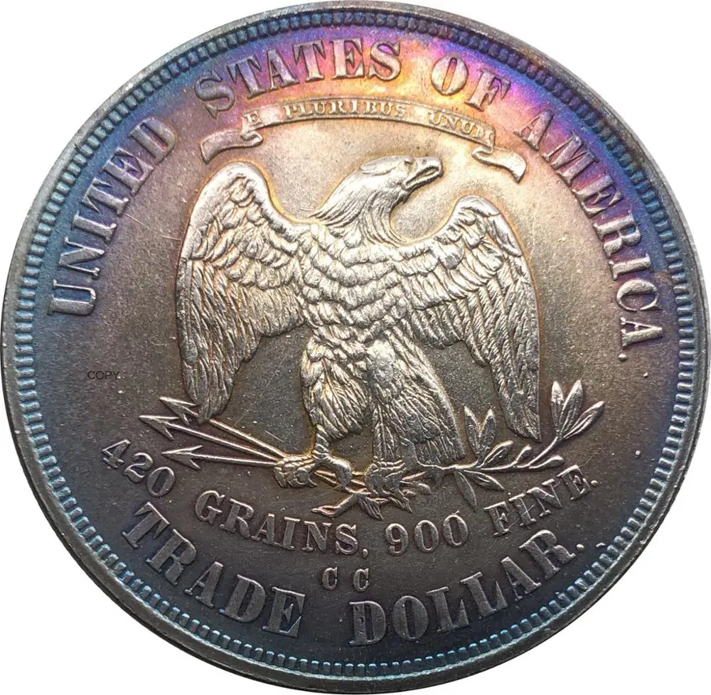 Соединенные Штаты Америки 1876 CC 1 торговой один доллар США мы верим в Бога с