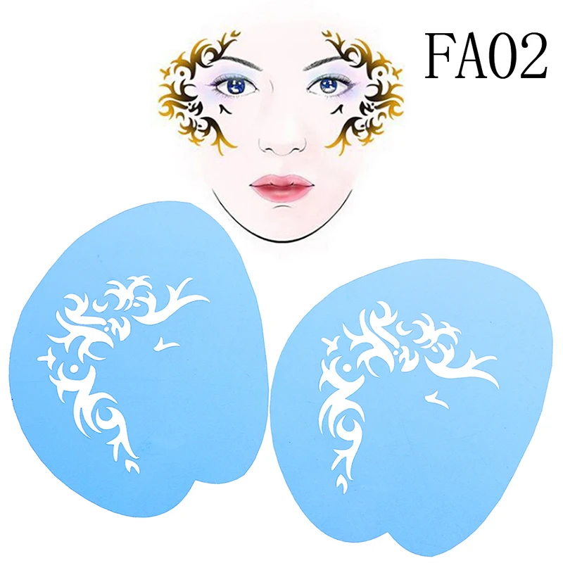 

1PCS Eye Body Halloween Christmas Party Soft Face Paint Stencil Reusable Template Tattoo Painting DIY Design Makeup Tools
