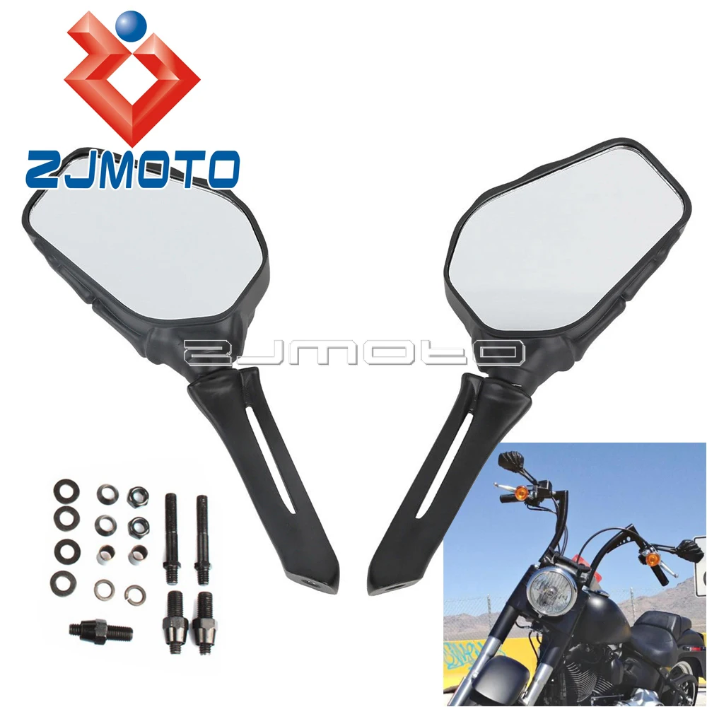 Мотоциклетное боковое зеркало заднего вида с черепом для Softail Sportster Touring Shadow Intruder