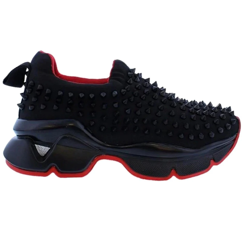 

Women Sneakers Lady Rivet Shoes Leopard Platform Wedges Casual Anti-slip Breathable For Outdoor Travel Running Slip On