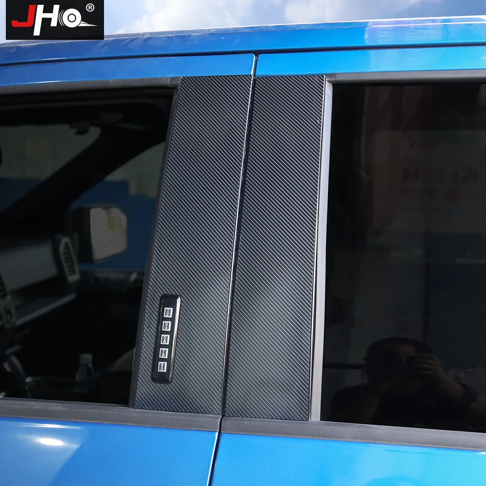 Наклейки JHO на стойки переднего и заднего стекла из углеродного зерна B для Ford F150