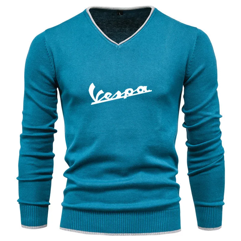 

2021 Autumn and winter men's trendy brand VEAPA logo round neck pullover fashion slim printed bottoming shirt tops men