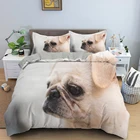 Женский комплект из 23 предметов, пододеяльник с милым Мопсом, Комплект постельного белья, наволочка, стеганое одеяло, чехол большого размера, постельное белье