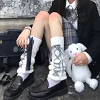Японская Униформа JK, Лолита, женские носки, свободные сапоги, однотонные вязаные зимние гетры, носки, теплые носки