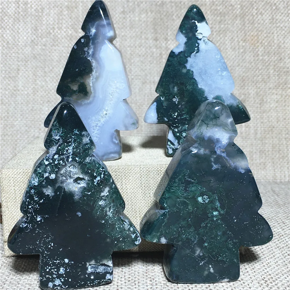 

Natural Aquatic agate quartz crystal Stones wedding home decoration chakras treatment Halloween DIY gift Reiki christmas trees