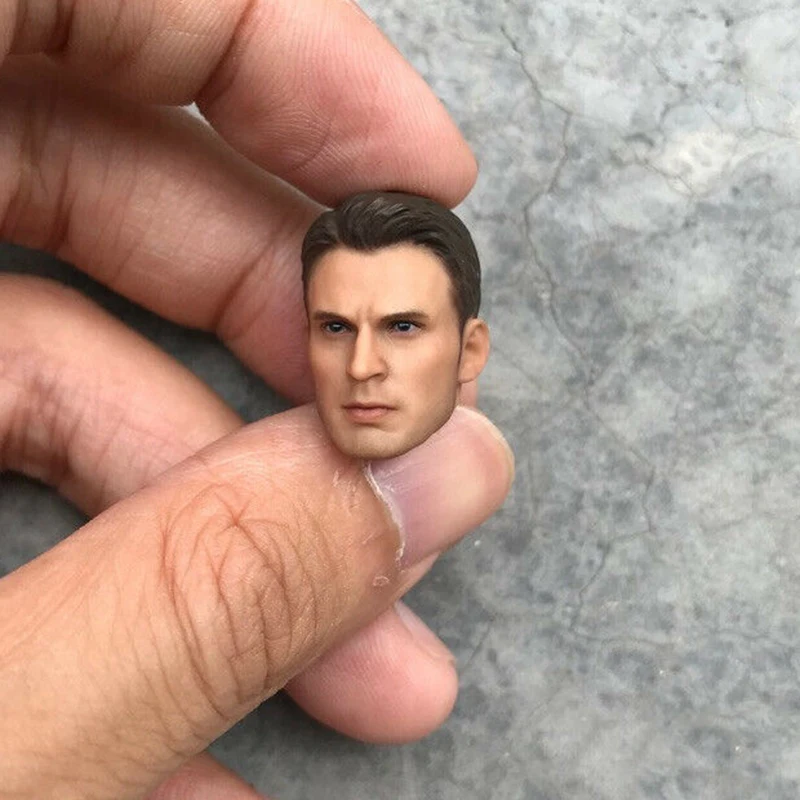 

In Stock 1/12 Scale Male Figure Accessory Steve Rogers Head Sculpt Carved Model for 6'' Figure Body