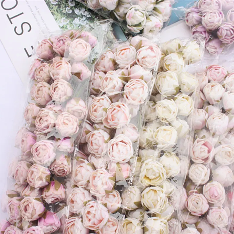 60 шт. новые искусственные розы маленький букет свадебный цветок для невесты