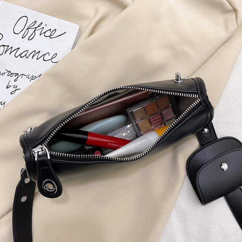 

Female Soft PU Leather Pure color small Shoulder Bags Trendy Chain Handbags Women's Lightweight Simple Messenger Bag purse sac