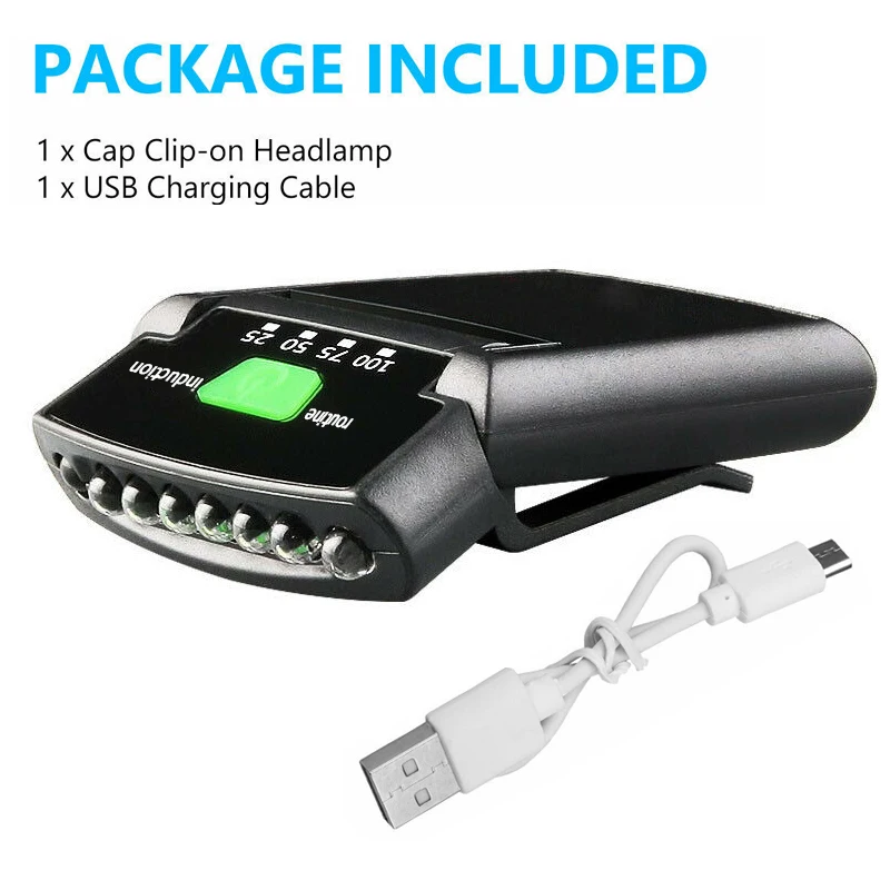 Hands Free лампа на шапку с датчиком 6 светодиодный головной убор USB вращающийся
