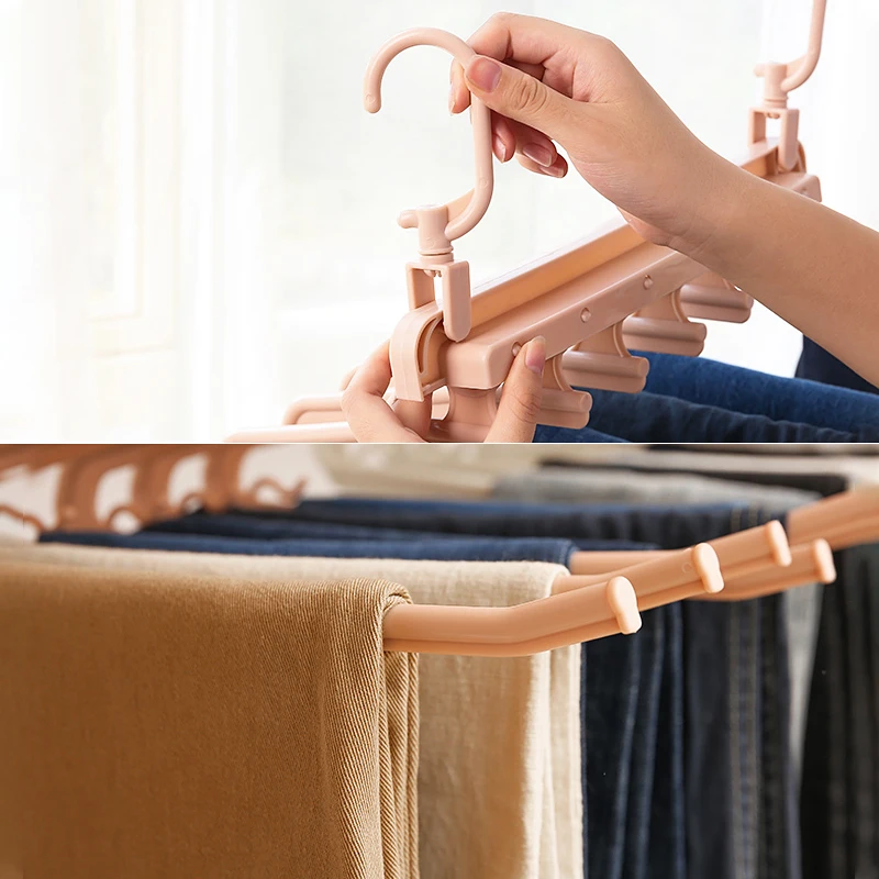 

PP Multifunctional Clothing Hangers Home Trousers Clothes Storage Organization Bedroom Cabinet Towel Hanging Rack Wholesale