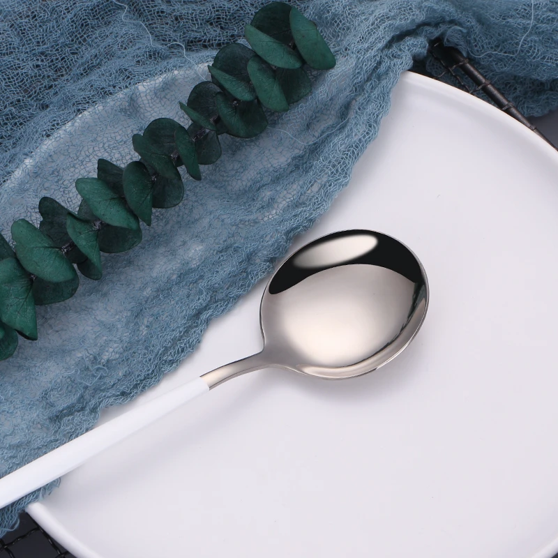 Набор столовых приборов 4 шт./компл. белая и серебристая Свадебная посуда набор