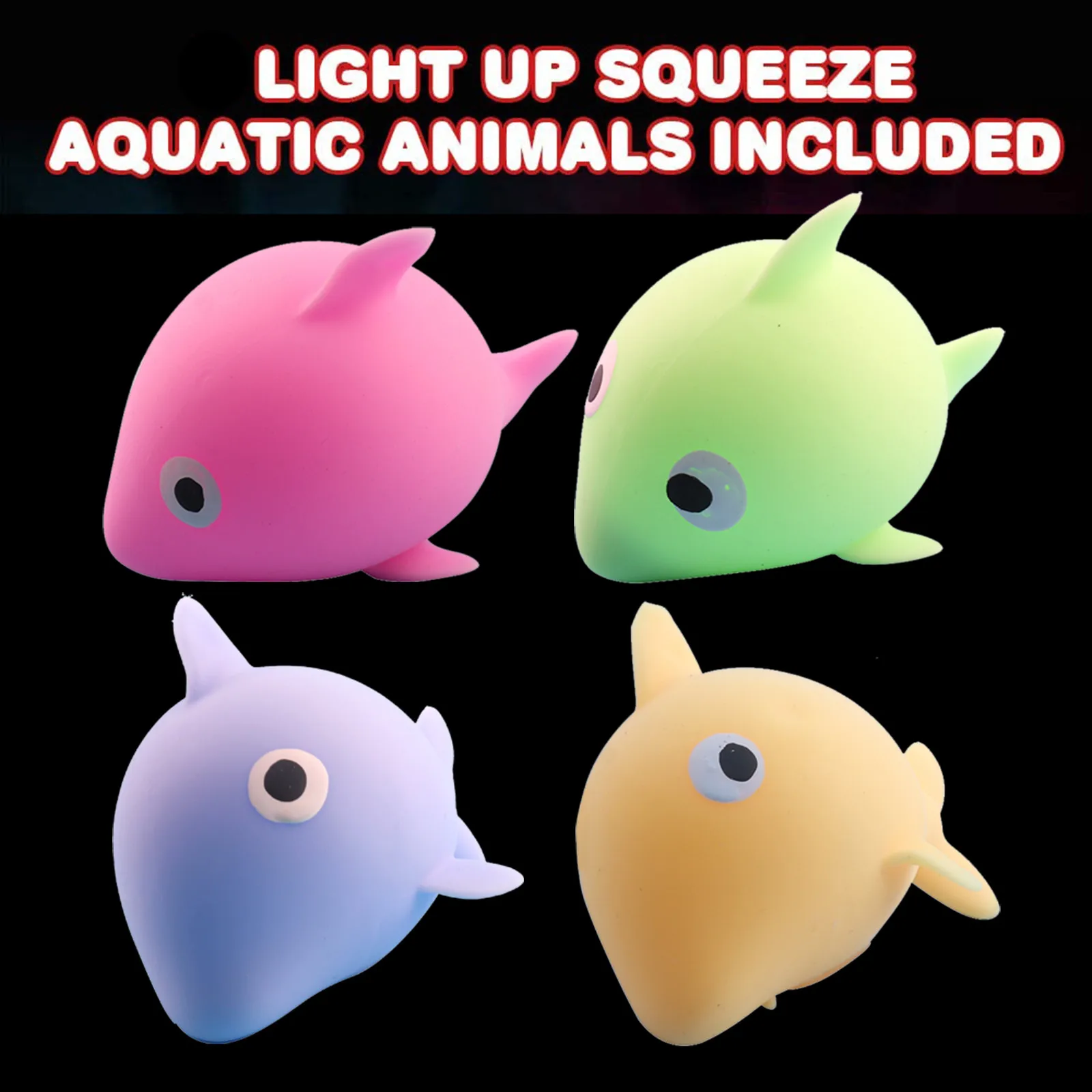 

4PCS Fidget Toys Glow Push Bubble Fidget Sensory Luminou Stress Relief Dolphins Toy Gifts Antistress Stress Toy #4