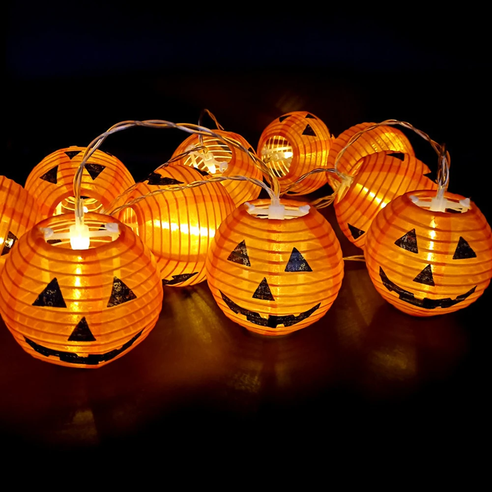

LED Pumpkin Shape String Light Solar Power Horror Lamp String Light for Home Bedroom Garden Decoration Props