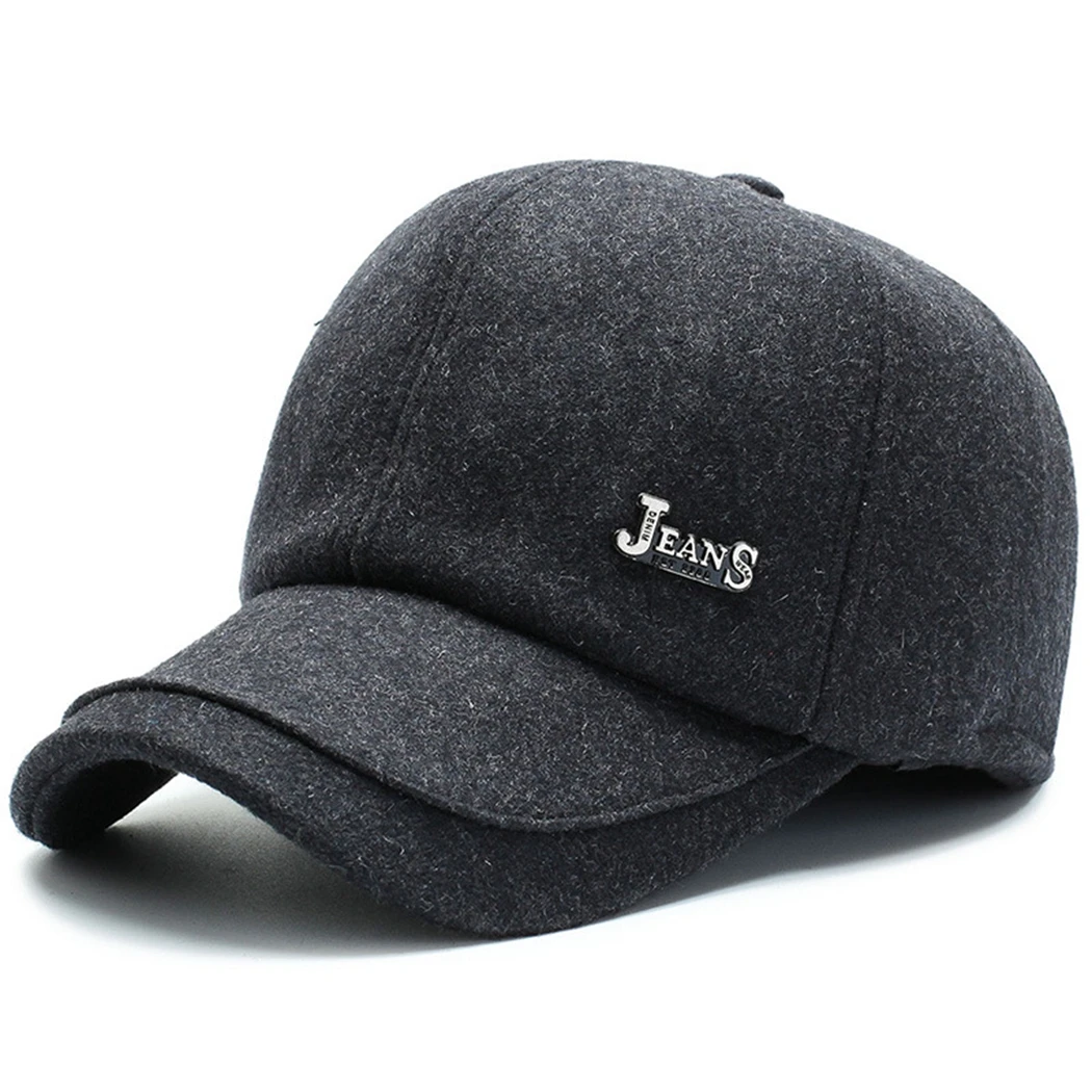 Хип хоп кепка Snapback 2019 Зимняя шерстяная смесь шапка с ушами мужские брендовые