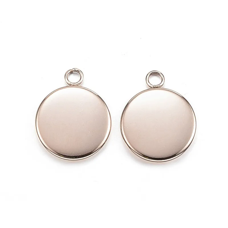 100 шт плоский круглый 304 нержавеющая сталь кулон кабошон настройки для