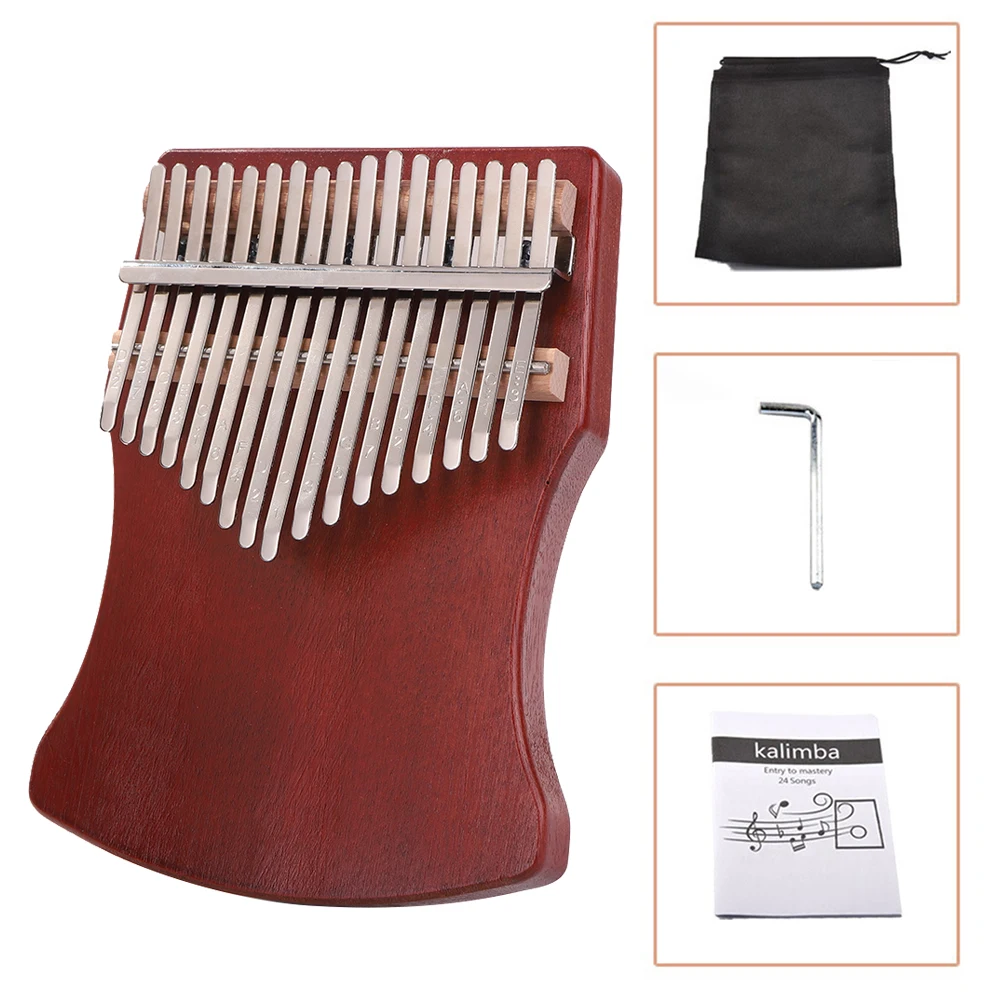 Портативное 17-клавишное красное дерево фанера Kalimba большой палец пианино
