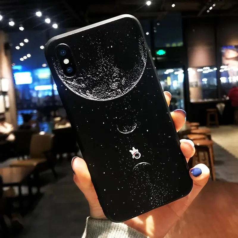 02A Космонавт земля черный чехол для телефона для iphone 6 7 8 6s 6 s Plus чехол для Funda iphone X XR XS Max 5 5S se 11 Pro Max чехол - Цвет: 02A