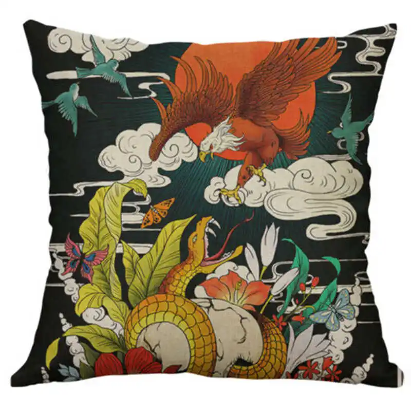 

Printing 18" case mythology Linen Cover Cotton Home Decor Chinese Pillows