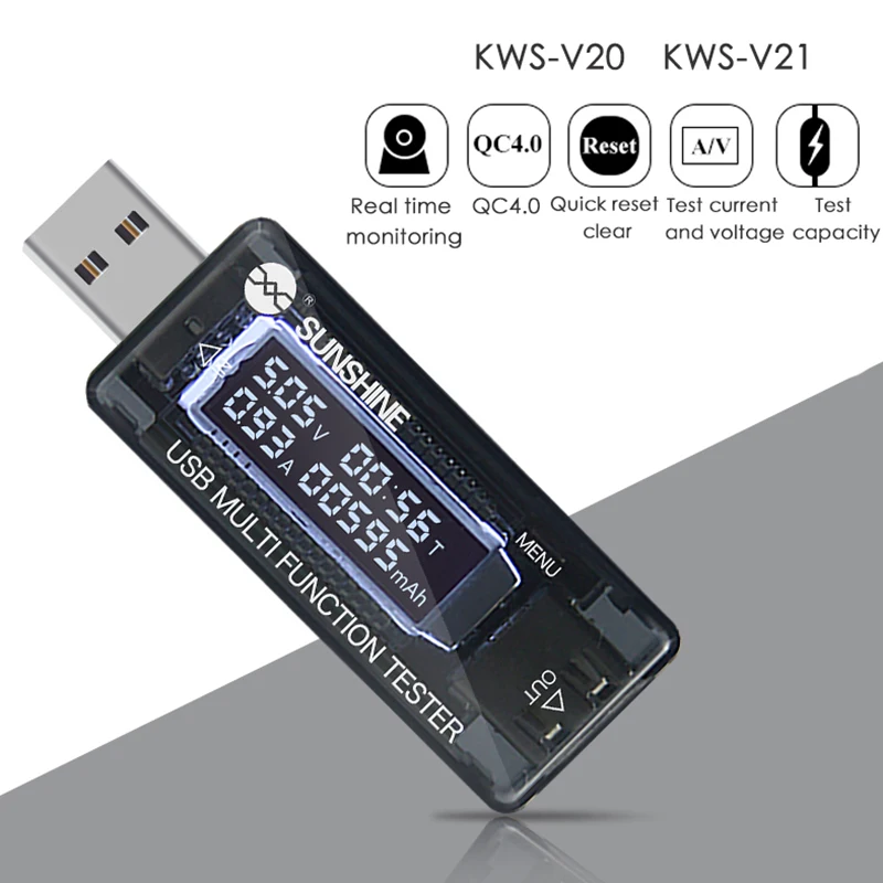13 в 1 USB Тестер Цифровой вольтметр постоянного тока амперимметр напряжение