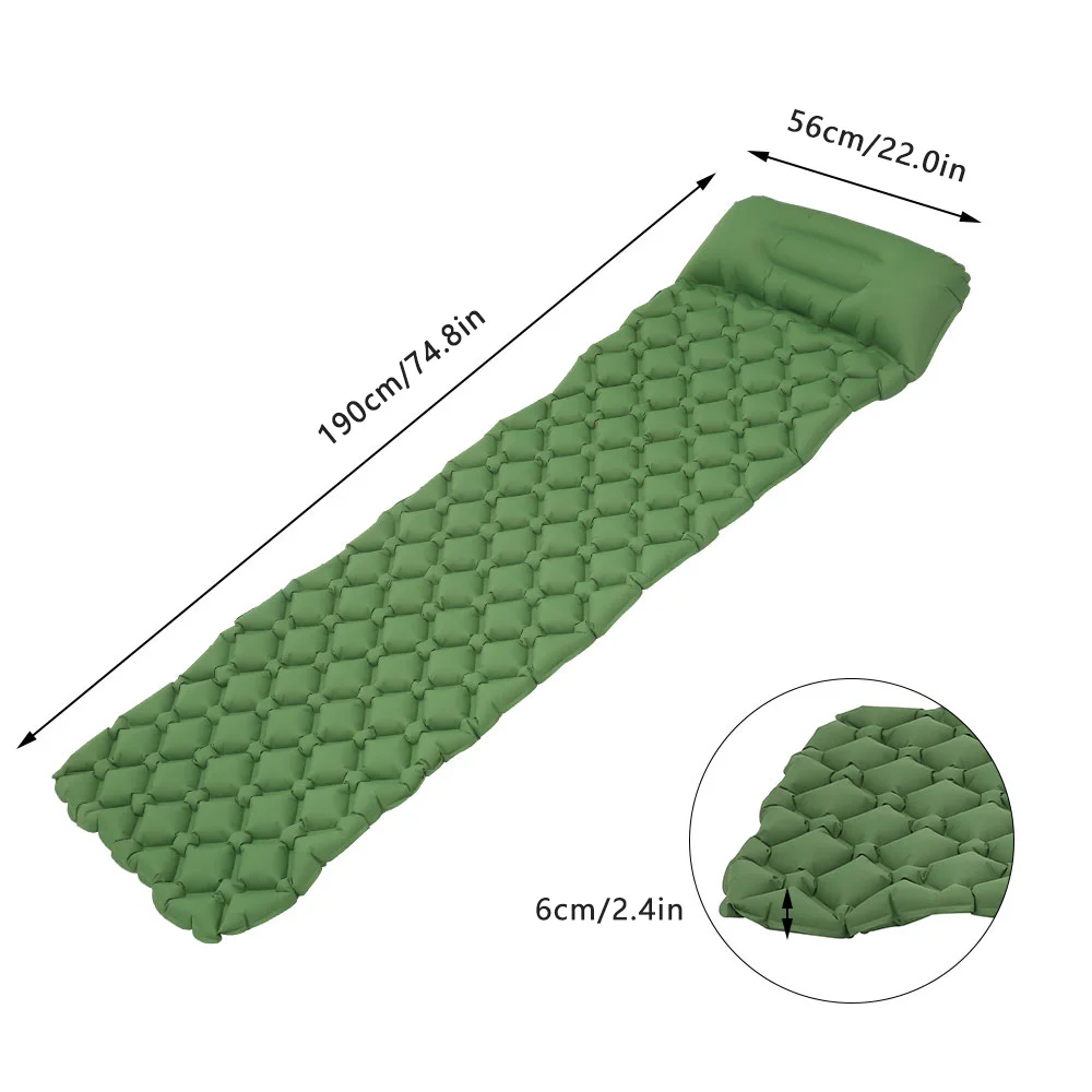 

Outdoor Sleeping Pad Camping Inflatable Mattress with Pillows Travel Mat Folding Bed Ultralight Air Cushion Hiking Trekking