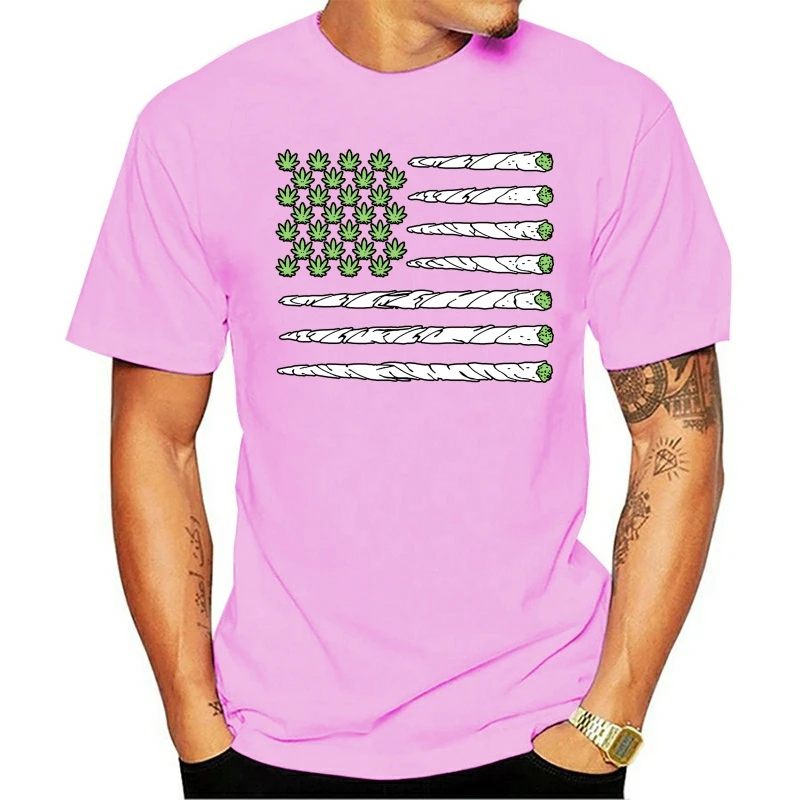 

T Shirt Men USA Weed Flag Doobie Stripes Ladies Funny Novelty Women