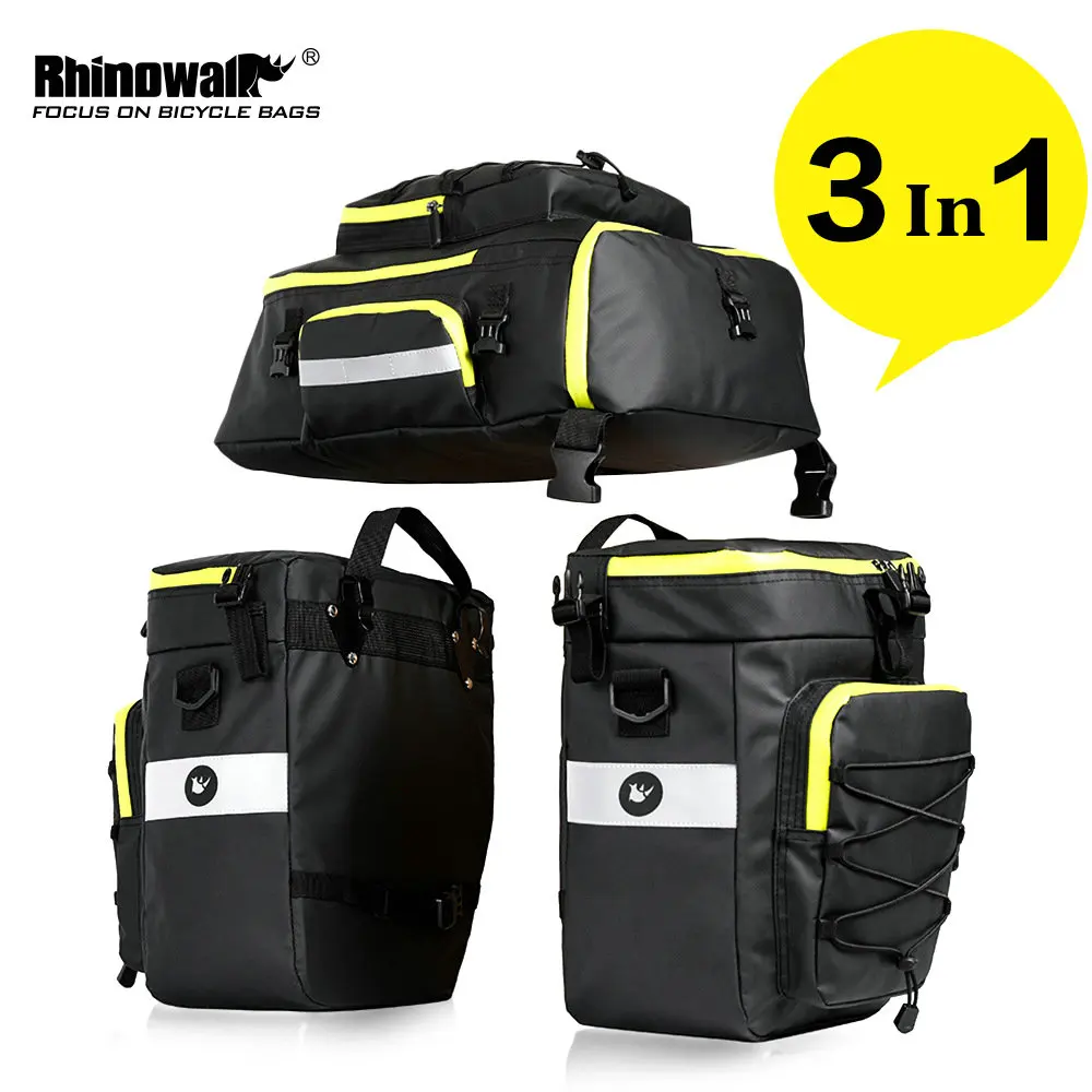 Сумка RHINOWALK 3 в 1 для горной дороги велосипеда багажника 70L велосипедная двойная