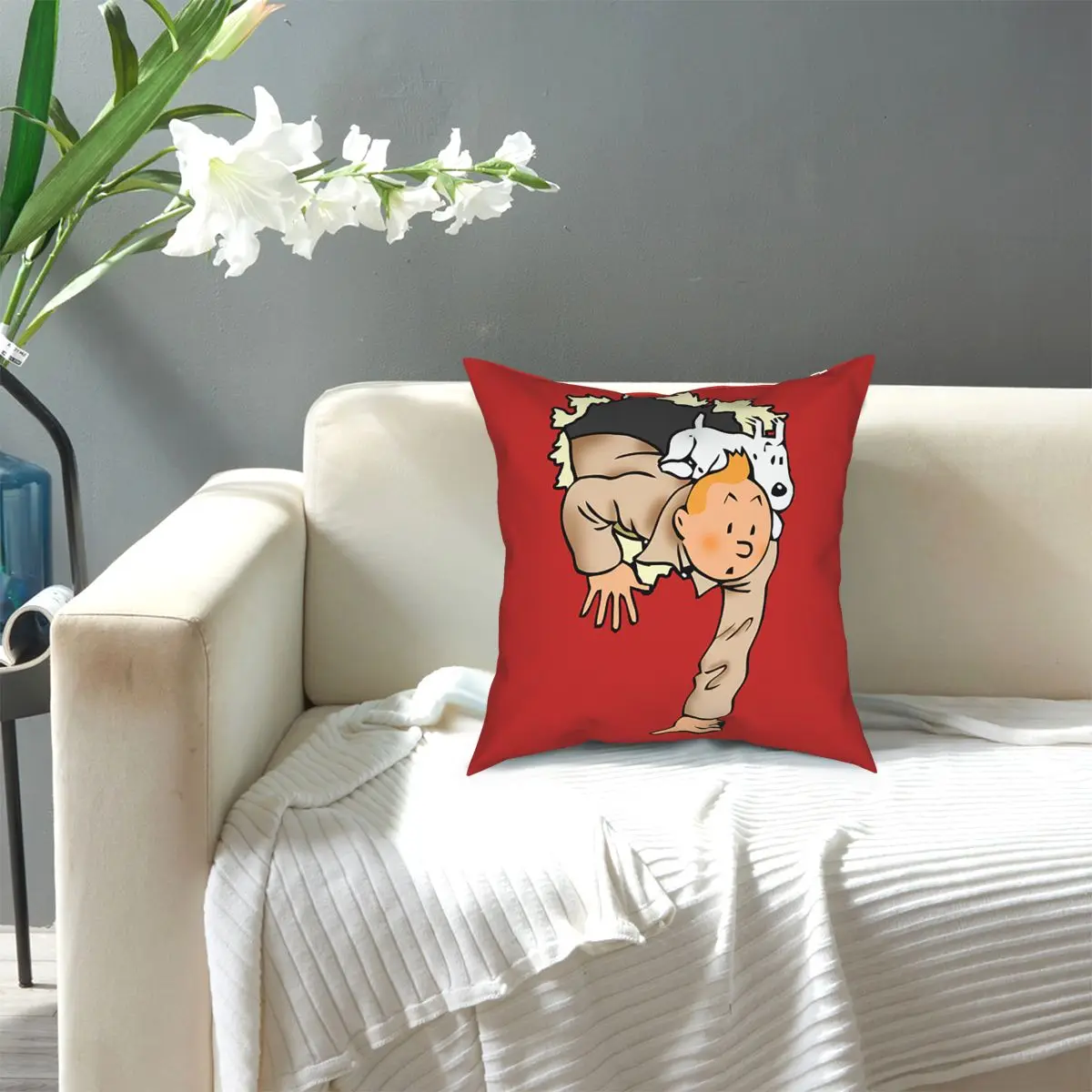 

The Adventures Of Tintin Window Pillow Cover Home Decorative Cushions Throw Pillow for Car Polyester Double-sided Printing