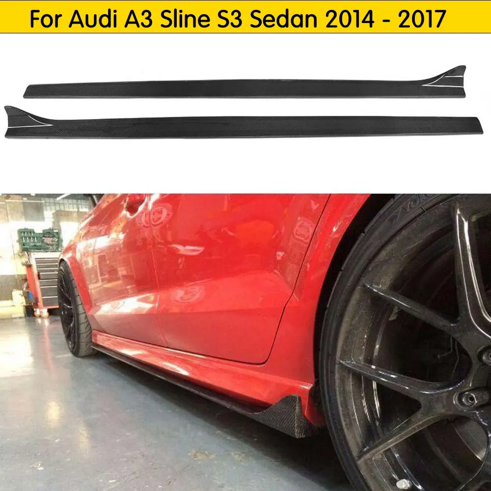 Боковые юбки из углеродного волокна для Audi A3 Sline S3 Седан 4 двери 2013 2014 2015 2016 2017 не