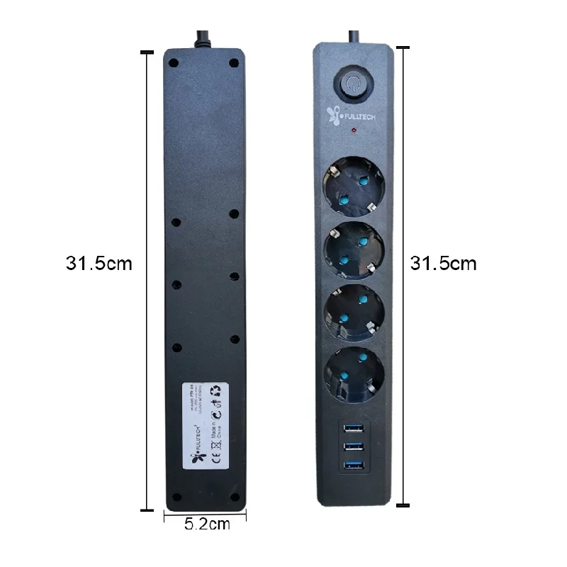 Удлинитель электрический с 3 USB-портами 1 8/3 м медным кабелем | Электроника