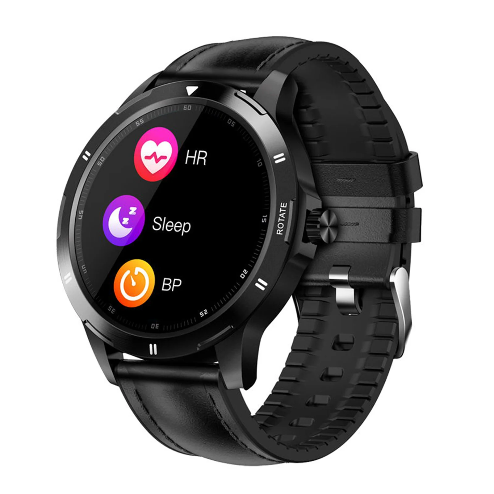 

Smart Watch Screen Fitness/ Tracker/ Rate/Blood Pressure//Call/Reminder Rotating Button Waterproof Watches