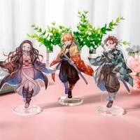 anime demon slayer kimetsu no yaiba kamado tanjirou nezuko figure acrylic stand model toys figures model plate holder gift