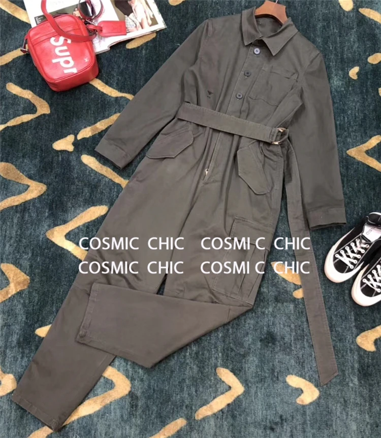 Cosmicchic Женские повседневные длинные штаны, рубашка, комбинезон с длинным рукавом, цельный нагрудный ремень, Рабочие комбинезоны, комбинезоны, модные комбинезоны