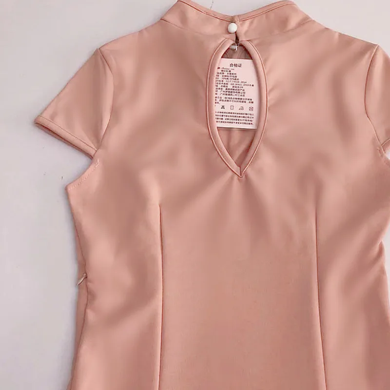 Китайский Стиль в стиле Харадзюку для женщин Cheongsam платья длинный синий и белый