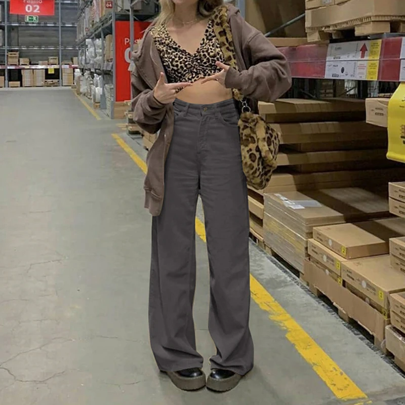 Rockmore вельветовые широкие брюки женские карго 90S Уличная карамельная коричневая