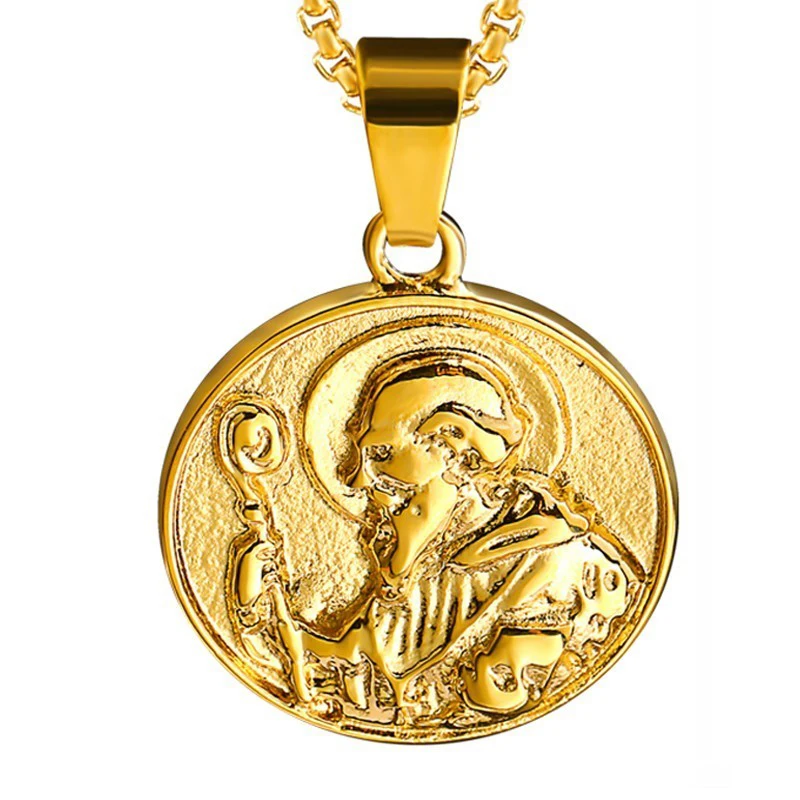 Ожерелье с круглой биркой Иисуса Христа для мужчин и женщин религиозная