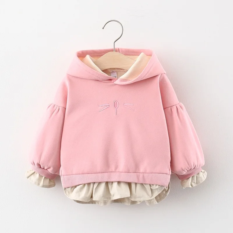 

Girls' Hoodies Sweatshirts Kids Underwear 2021 Retro Plus Velvet Thicken Winter Autumn Jacket Cotton Outdoor Children's Clothin
