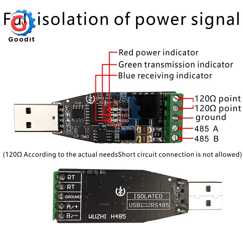 USB к RS485 конвертер изолированный модуль обновления промышленных телевизоров ESD