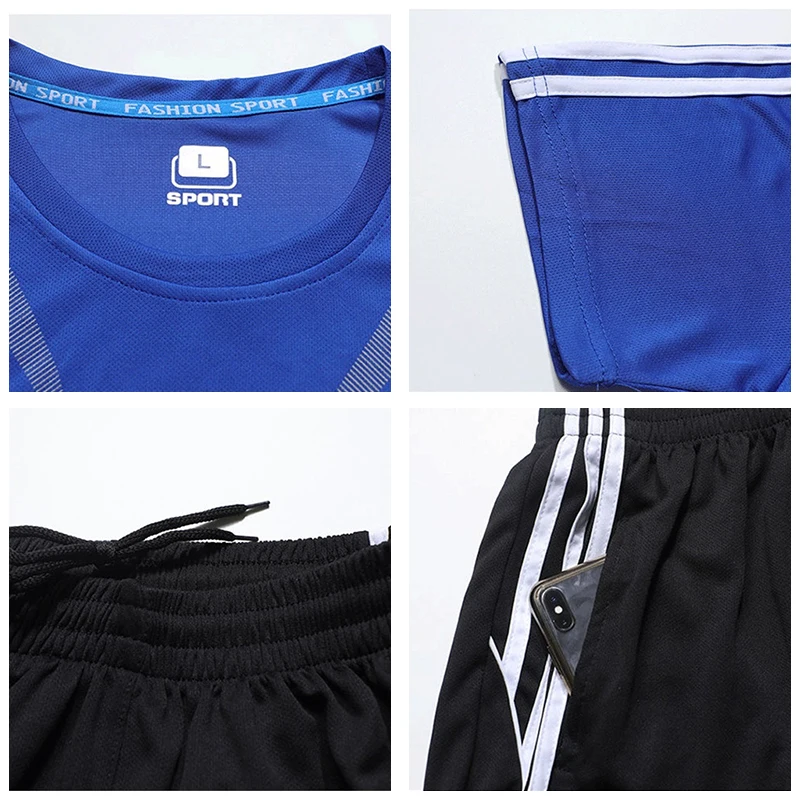 

2021 Summer Men's Short-sleeved Sports Suit Men's Quick-drying Sportswear Fitness Running Casual Suit Basketball Sportswear