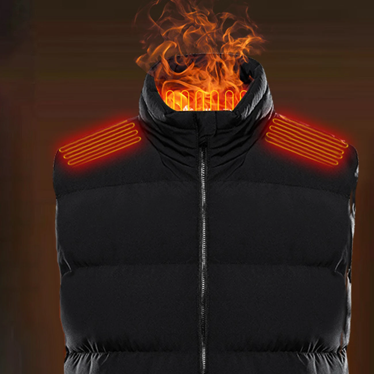 

Heating Vest 4 Areas USB Infrared Electric Flexible Thermal Winter Warm Jacket Smart Heated Vest for Men Women Outdoor