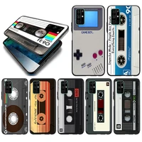 vintage cassette tape retro style soft for huawei honor 50 se v30 30i 30s 30 20s 20e 20 v20 pro 5g plus lite black phone case
