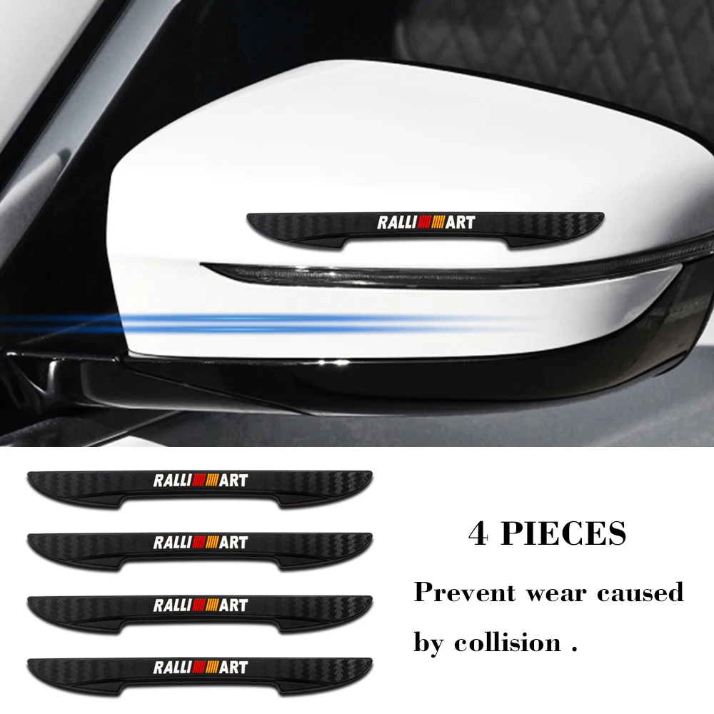 

4PCS Car Ralliart Logo Door Anti-collision Bumper Strip Sticker Decals For Mitsubishi HT6315 Galant Montero Diamante Outlander