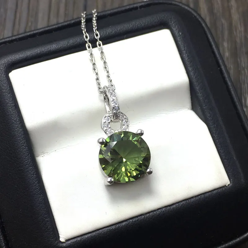 CSJ классический дизайн круглый кулон с зултанитом Стерлинговое Серебро 925 пробы