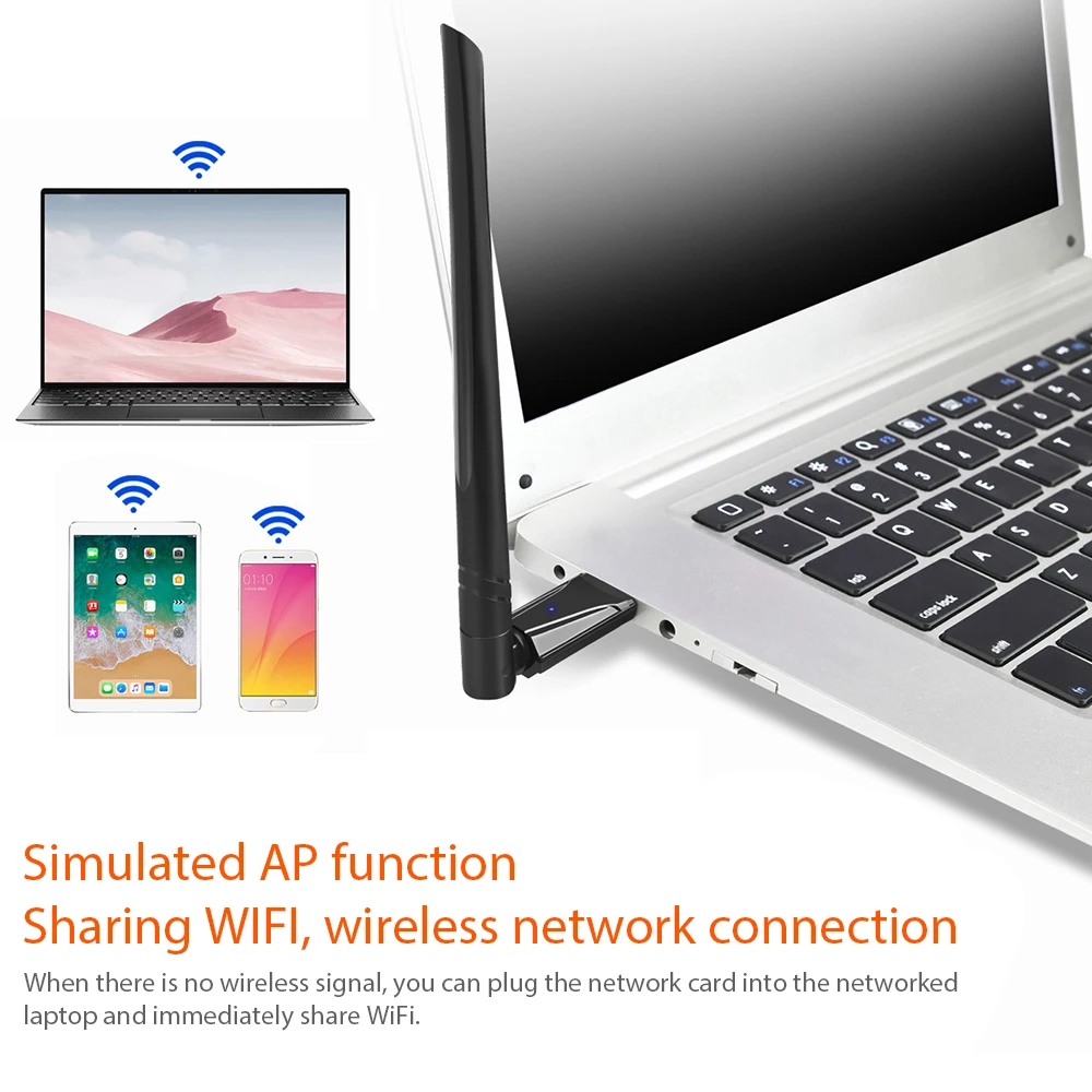 

USB 3.0 Wifi Adapter 1300Mbps Dual Band Antenna 2.4G/5.8G Ethernet Network Card Receiver Wireless Wifi USB Dongle For PC Laptop